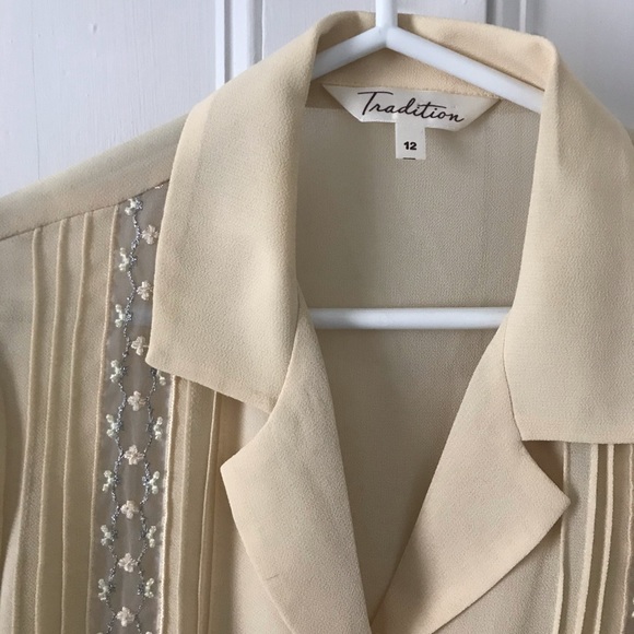 Vintage Blouse with Sheer Panel - Picture 2 of 2